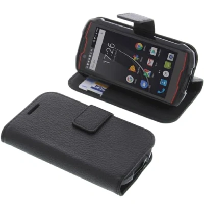 Immagine di foto kontor Custodia a Libro Compatibile con Cubot King Kong Mini Cover di Colore Nero