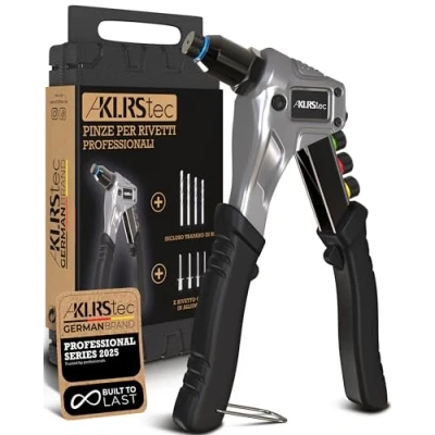 Immagine di KLRStec® Pinze professionali per rivetti inclusi 120 e 4 perforatori HSS Tenaglia a strappo di alta qualità lavorare con i ciechi