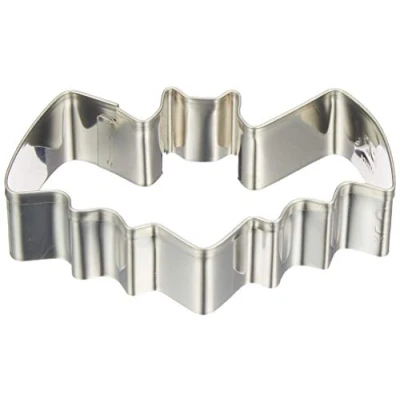 Immagine di Stampini per Biscotti a Forma di Pipistrello, Argento, Acciaio Inossidabile, Silver, 8 cm