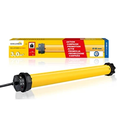 Immagine di Schellenberg 20222 elettriche 6 NM, Fino Superficie della tapparella, Motore Tubolare per Albero da 60 mm, 15 kg di Forza trazione, Set Completo, ROLLOPOWER Maxi Action 6Nm, SW / massimo 3 m²