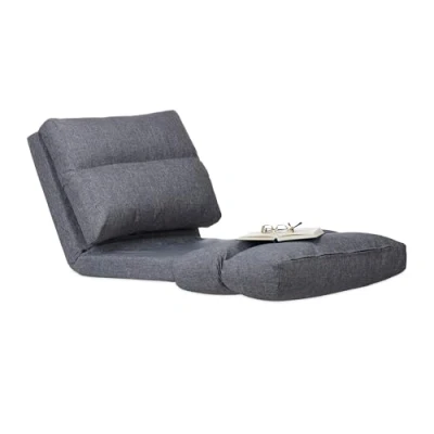 Immagine di Relaxdays Poltrona Cuscino, Materassino Pieghevole, Schienale Regolabile, Imbottito, per Interni,Lunghezza 194 cm,Grigio, Pannelli MDF, 1 pz