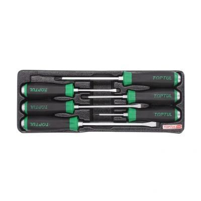 Immagine di TOPTUL GAAT0602 Kit cacciavite 6 PH1, PH2, PH3, 5.5, 6.5, 8 Modulo utensili (inserto di schiuma poliuretanica morbida)