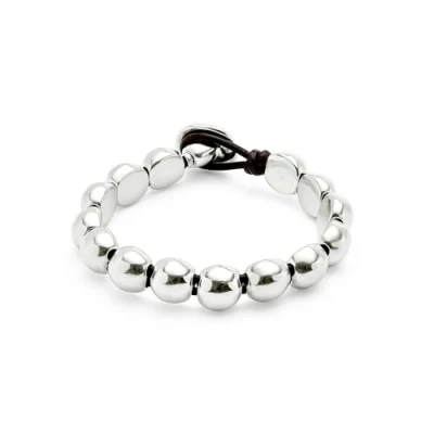 Immagine di Bracciale con perline rotonde piccole placcate argento Sterling