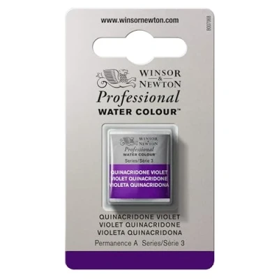 Immagine di Winsor &amp; Newton Professional Vernici ad acquerello, vivaci e resistenti alla luce, pigmenti per artisti, 1/2 GODET, colore: Viola Quincridone