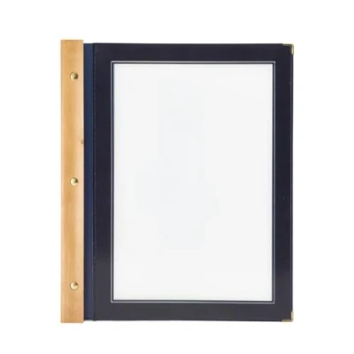 Immagine di SECURIT Porta Menu Linea Wood Per Caffè, Ristoranti, Bar Formato A4 2 Doppio Inserti Inclusi Colore Blu