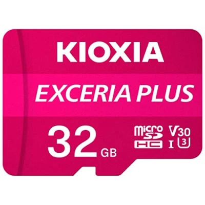 Immagine di Kioxia EXCERIA PLUS Scheda microSDHC 32 GB A1 Application Performance Class, UHS I, v30 Video Speed Class Standard prestazioni A1, antiurto, impermeabile
