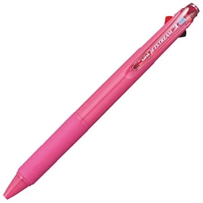 Immagine di uni SXE340005.66 Penna a sfera Jetstream, 3 colori, inchiostro nero, rosso, blu, 0,5 mm, rosa