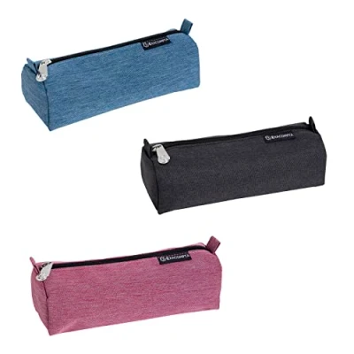 Immagine di Exacompta Rif. 52780E 1 astuccio rotondo denim 500 realizzato in poliestere extra a rete completamente foderato con fondo piatto colori casuali blu jeans, nero jeans o rosa
