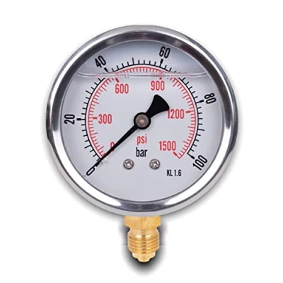 Immagine di Manometro glicerina attacco radiale, in acciaio inox IP65 63 mm con connettore dal basso, 1/4 (0 100 bar)