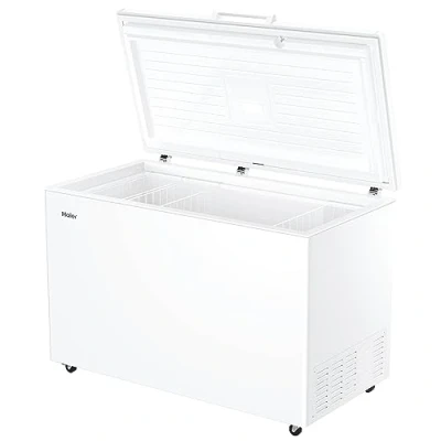 Immagine di Haier HCE420E Congelatore a Pozzetto, 418 Litri, Statico, Trattamento Antibatterico, Temperatura Regolabile, Luce LED, Classe E, 132x75x89 cm, Bianco