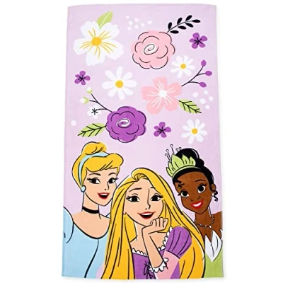 Immagine di Jay Franco Disney Princess Ragazze e Fiori 86cm x 162cm Grande Asciugamano da Spiaggia in 100% Cotone/Telo Mare