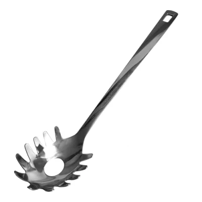 Immagine di Fackelmann Cucchiaio Servispaghetti, materiale in acciaio inossidabile riciclato, alto spessore lucido, ideale per spaghetti, pasta lunga, lavabile lavastoviglie, dimensioni 32 x 7,5 cm