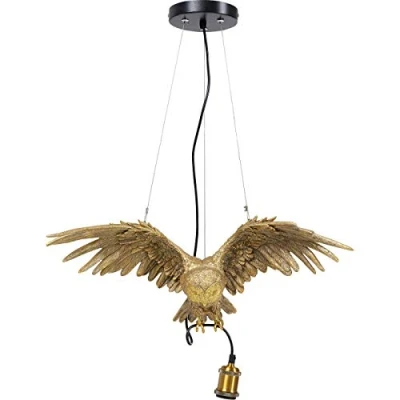 Immagine di KARE Design lampada a sospensione Animal Owl, oro, animali, gufo, altezza regolabile, stile esotico giungla, sala da pranzo, stanza bambini, banco bar, lampadina non inclusa, 60x57x14cm (A(/L/P)