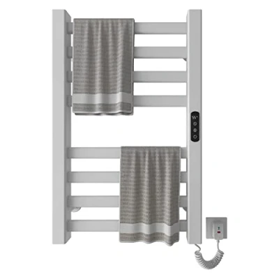 Immagine di Portasciugamani Elettrico 450x700mm Scaldasalviette Radiatore da Bagno intelligente Termosifone Asciugabiancheria, riscaldamento in fibra di carbonio, antracite White Right