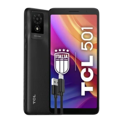 Immagine di TCL 501 Smartphone 4G 32GB, 2GB RAM, Display 6&quot; qHD, Android 14 Go Edition, Fotocamera 5Mp, Batteria 3000 mAh, Dual Sim, Memoria espandibile 1TB, caricabatterie + cavo USB C aggiuntivo, Dark Grey