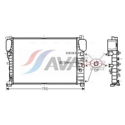 Immagine di Radiatore, Raffreddamento motore AVA QUALITY COOLING MSA2459
