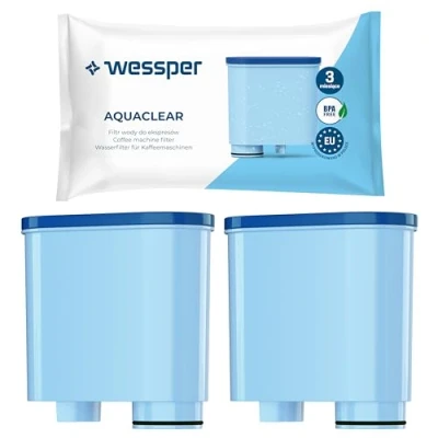 Immagine di Wessper Aquaclear Filtro Acqua per Macchine da caffè, Plastic, Bianco, 2 Pezzi, unità