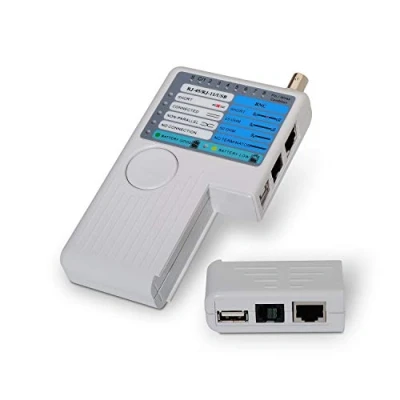 Immagine di AISENS A142 0313 Tester per Cavo RJ11/RJ12/RJ45, USB, coassiale, Colore: Grigio