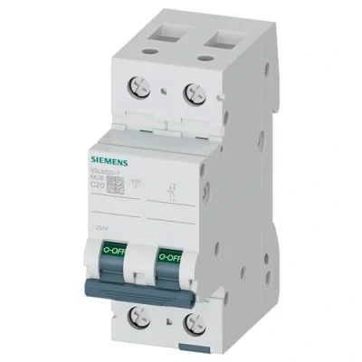 Immagine di Siemens 5sl6 Automatico Magnetotermico 230 V 6 KA 1 + neutro poli C 20 A