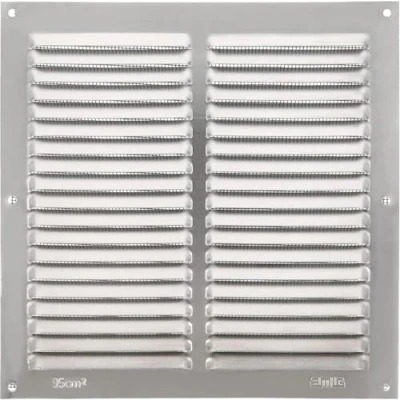 Immagine di Amig Griglia Quadrata in Alluminio con Zanzariera Griglie di Ventilazione per Uscita d&#039;Aria Ideale Soffitto Cucina e Bagno Misure 200 x MM Colore Argento