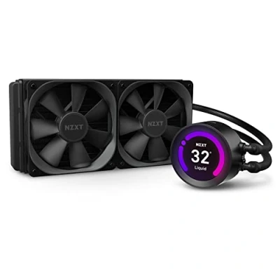 Immagine di NZXT Kraken Z53 240 mm RL KRZ53 01 AIO RGB CPU Liquid Cooler Customizable LCD Display Improved Pump Powered by CAM V4 Connector Aer P 120 Radiator Fans (2 Included)