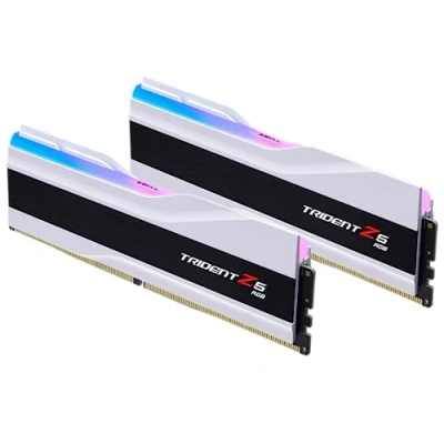 Immagine di G.Skill Trident Z5 RGB Series (Intel XMP) 48 GB (2 x 24 GB) 288 pin SDRAM DDR5 8200 CL40 52 131 1,35 V Dual Channel Desktop Memory F5 8200J4052F24GX2 TZ5RW (bianco opaco)