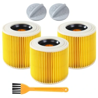 Immagine di Set Di 3 Filtri Per Aspirapolvere KäRcher，Per KäRcher Filtro，Filtri A Cartuccia，Per Wd3 Premium WD2 MV2 MV3 WD 3P,WD 3.200,WD 3.500 P，Per 6.414 552.0/64145520