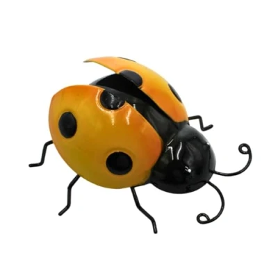Immagine di Dekohelden24 Magnete in metallo per frigorifero, dimensioni: 9,5 x 4,5 cm, colore giallo coccinella, 10 cm
