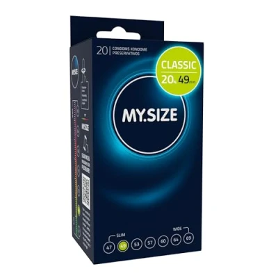 Immagine di MY.SIZE preservativi classici misura 2 I 49 mm di larghezza 20 pezzi confezione premium extra sottili fedeli al tatto 0,07 spessore delle pareti