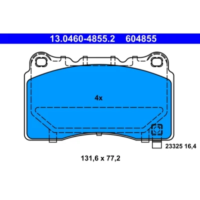 Immagine di ATE 13.0460 4855.2 Kit pastiglie freno con segnalatore acustico usura OPEL: Insignia A Sports Tourer, Sedan, Astra J GTC