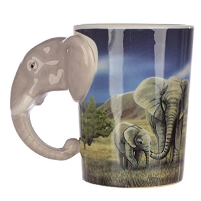 Immagine di Puckator SMUG21 Tazza con manico a forma di elefante, 8,5 x 11,5 10,5 cm, Multicolore