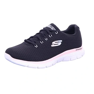 Immagine di Skechers Flex Appeal 4.0 Coated Fidelity, Scarpe da ginnastica Donna, Black Mesh Pink Trim, 41 EU