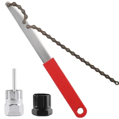 Immagine di Foydream Kit Attrezzi Bici, 3 PCS Chiave a Frusta con Bici Pacco Pignoni, Estrattore, Rimozione Ruota Libera per Attrezzi, Corsa MTB Catena