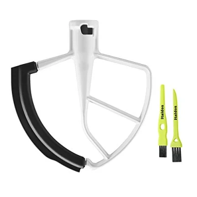 Immagine di Italdos Frusta Flessibile 5KFE5T compatibile per KitchenAid K45 KSM75 KSM90 KSM103 KSM110 KSM150 KSM151 in Alluminio Impastatrice Planetaria con 2 Spazzolini Multiuso (misura 4.5QT / da 4.3 L)
