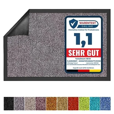 Immagine di Floordirekt Zerbino Rhine, lavabile e resistente, con retro antiscivolo, per ingresso (grigio (Sparrow), 135 cm x 200 cm)