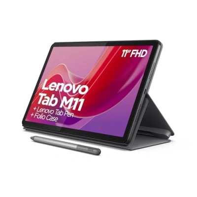 Immagine di Lenovo Tab M11 Tablet 27,9 cm (11&quot;), MediaTek Helio G88, 8 GB RAM, 128 GB, espandibile a 1 TB, 4 altoparlanti, WLAN, Bluetooth, Android 13, grigio luna, con custodia e Pen