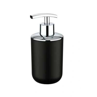 Immagine di Wenko Dispenser di Sapone Brasil, riempibile, per Il Bagno e la Cucina, in plastica infrangibile, Senza BPA, capacità: 320ml, 7,3x16,5x9cm, Nero