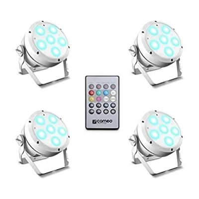 Immagine di Cameo ROOT® PAR 6 WH Set 1 composto da 4 x CLROOTPAR6WH incl. telecomando IR (CLPFLAT1REMOTE)