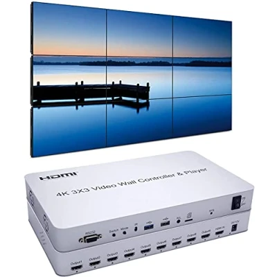 Immagine di 4K 3x3 video wall controller SD riproduttore USB HDMI 1.4 HDCP1.4 Compliant Processore Splicer 1x2 1x3 1x4 2x1 2x2 2x3 2x4 3x1 3x2 4x1 4x2 aggiornamento