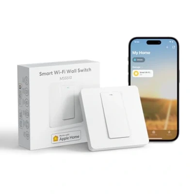 Immagine di Meross Interruttore a Parete WiFi, Intelligente Smart Switch, 1 Way Gang, Funzione Timer, APP Controllo Remoto, Compatibile con Apple HomeKit Siri, Alexa, Google Home, SmartThings, 2,4GHz