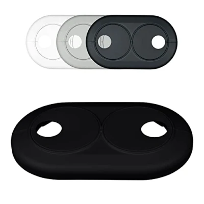 Immagine di 3 PEZZI rosette doppie variabile per tubi riscaldamento, distanza variabile, copertura; Foro: 15mm 28mm; collare radiatore, termosifone (16mm, nero RAL 9005)