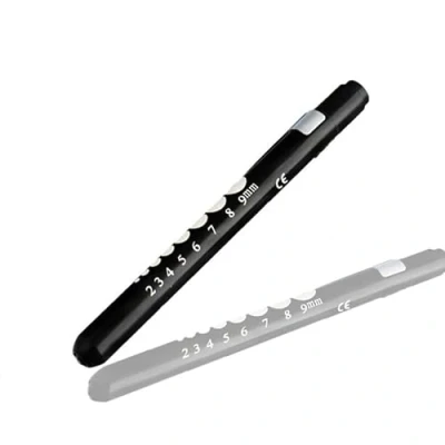 Immagine di Penna con mini torcia, ideale per le diagnosi mediche, riutilizzabile, luce LED, uso domestico, esterno, dottori, infermieri, soccorritori, 1 confezione, nero