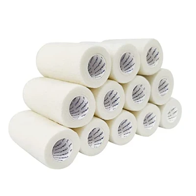 Immagine di COMOmed Bianco 10cmX4.5m 12 rotolo non stick pelle benda coesiva elastica mediche autoadesive