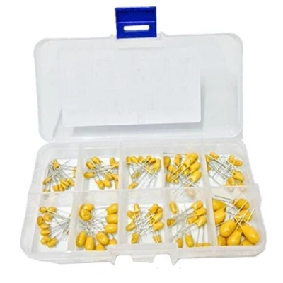 Immagine di DollaTek 10 Values ​​16V 1uF 100uF Condensatore al tantalio Kit assortito con scatola di plastica 100 PZ