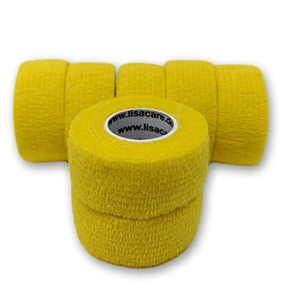 Immagine di Miscela colorata 7 pezzi LisaCare bendaggio per gesso, Cerotti dita, a rullo, elastici bambini senza adesivo e lattice (giallo)
