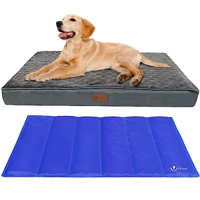 Immagine di VOUNOT Cuscino per Cane Ortopedico con Tappetino di Raffreddamento in Gel, Cuccia Materassino Cani Sfoderabile Lavabile Tappeto Rinfrescante, 91x70x9cm