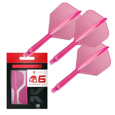Immagine di Target Darts K Flex Integrated Dart Flight And Shaft, No.6 Pink (Intermediate) Confezione da 3 No 6, Kflex Precision Moulded 2 in 1 Flights STEM