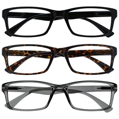 Immagine di OPULIZE Pep Reading Glasses, Nero Marrone Grigio, +3,00 Diottrie Unisex