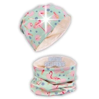 Immagine di HECKBO set berretto e sciarpa ad anello invernale 360 riflettore per bambini unicorno fodera in pile 2 6 anni 95% cotone materiale elasticizzato morbido facile da curare