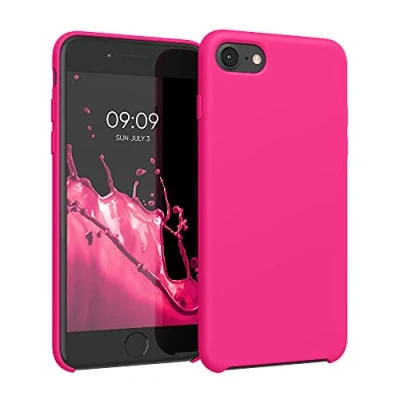 Immagine di kwmobile Cover per Apple iPhone SE (2022) / (2020) 8 7 Custodia Back Case Smartphone in Silicone TPU Protezione Gommata rosa shocking